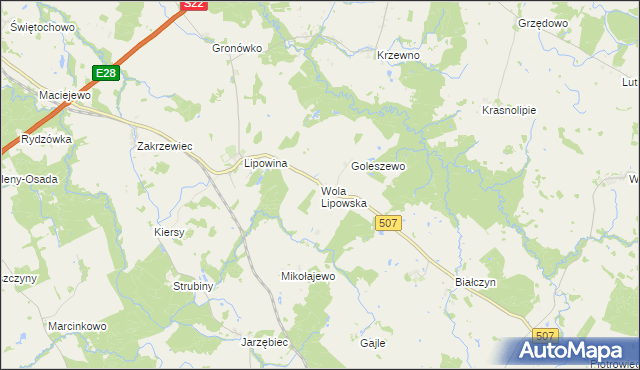 mapa Wola Lipowska, Wola Lipowska na mapie Targeo