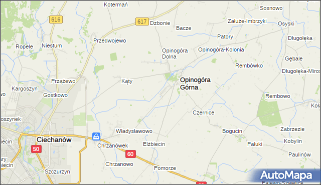 mapa Zygmuntowo gmina Opinogóra Górna, Zygmuntowo gmina Opinogóra Górna na mapie Targeo