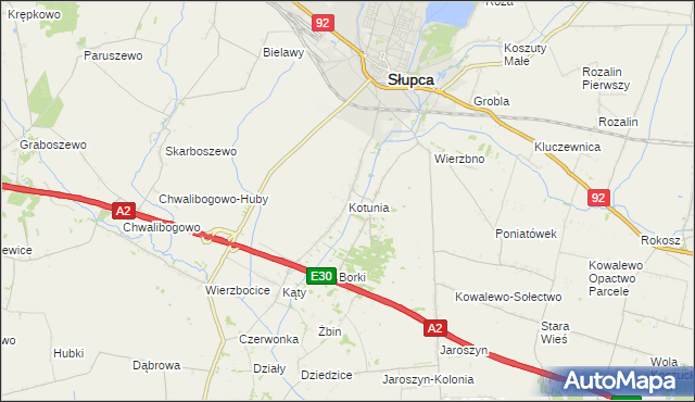 mapa Kotunia, Kotunia na mapie Targeo