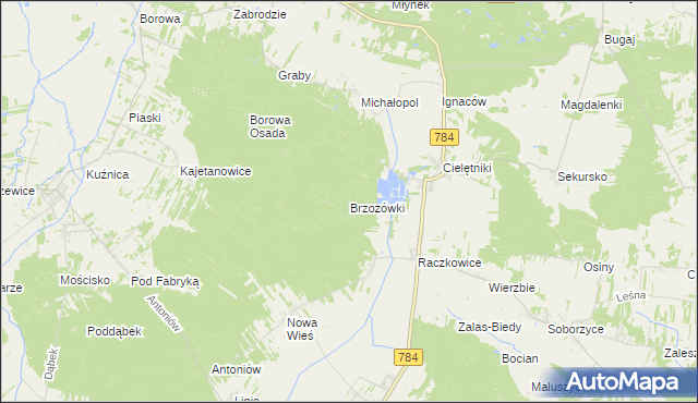 mapa Brzozówki, Brzozówki na mapie Targeo