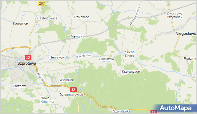 mapa Cieciszów, Cieciszów na mapie Targeo