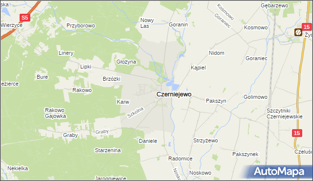 mapa Czerniejewo, Czerniejewo na mapie Targeo