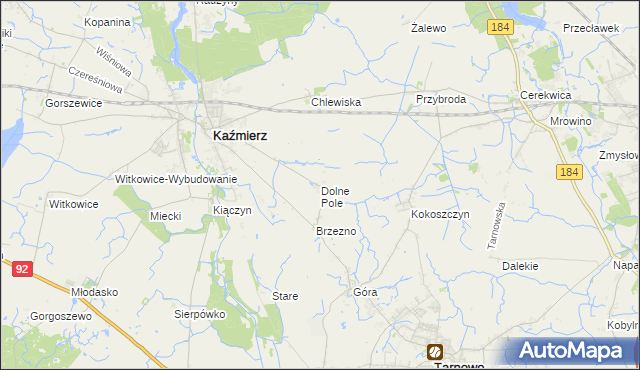 mapa Dolne Pole gmina Kaźmierz, Dolne Pole gmina Kaźmierz na mapie Targeo