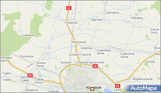 mapa Gotartów, Gotartów na mapie Targeo