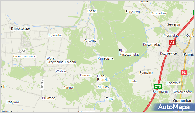 mapa Kmiecizna, Kmiecizna na mapie Targeo