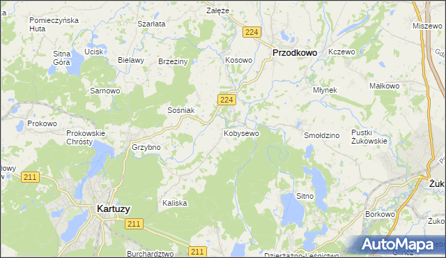 mapa Kobysewo, Kobysewo na mapie Targeo