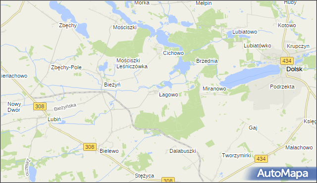 mapa Łagowo, Łagowo na mapie Targeo