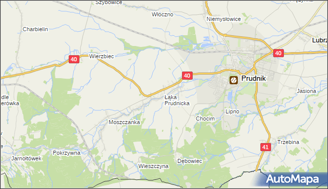 mapa Łąka Prudnicka, Łąka Prudnicka na mapie Targeo