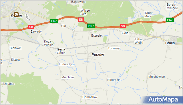 mapa Perzów, Perzów na mapie Targeo