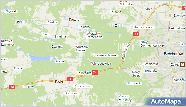 mapa Podwierzchowiec, Podwierzchowiec na mapie Targeo