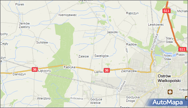 mapa Świeligów, Świeligów na mapie Targeo