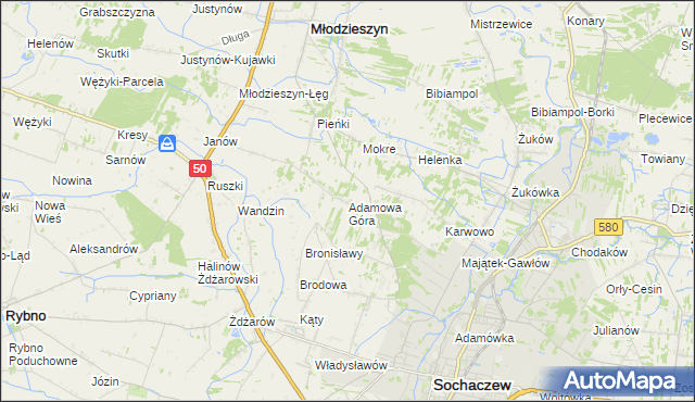 mapa Adamowa Góra, Adamowa Góra na mapie Targeo