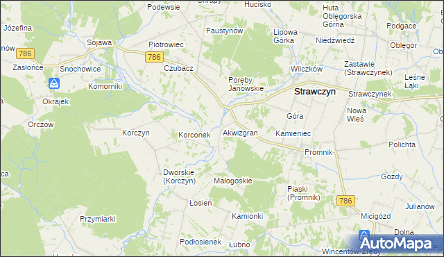 mapa Akwizgran, Akwizgran na mapie Targeo