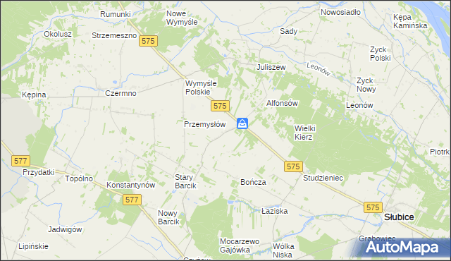 mapa Budy gmina Słubice, Budy gmina Słubice na mapie Targeo