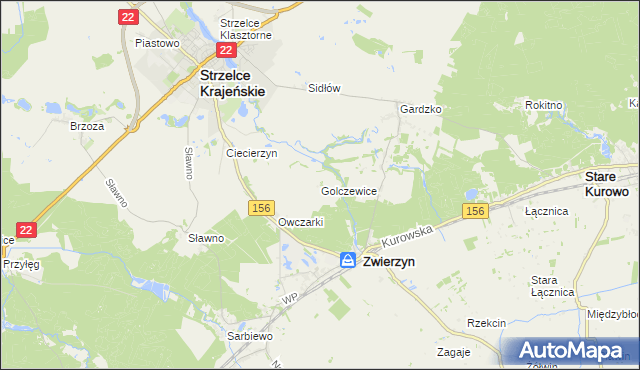 mapa Golczewice, Golczewice na mapie Targeo