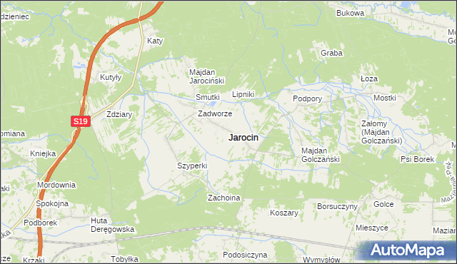 mapa Jarocin powiat niżański, Jarocin powiat niżański na mapie Targeo