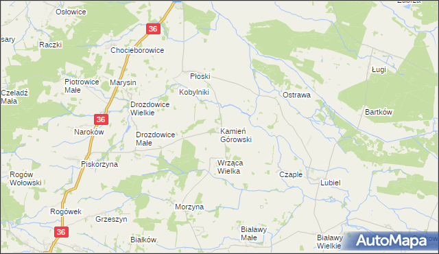 mapa Kamień Górowski, Kamień Górowski na mapie Targeo