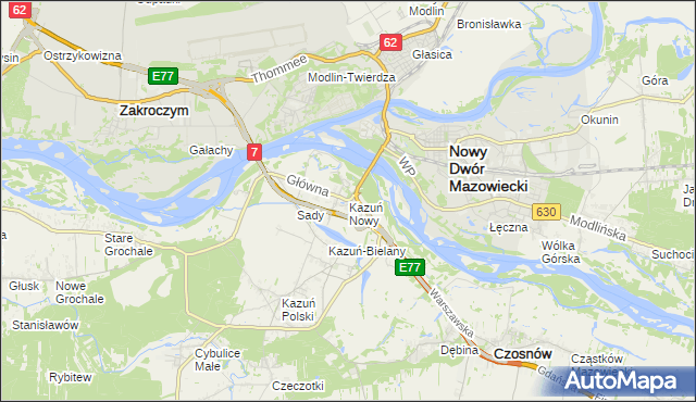 mapa Kazuń Nowy, Kazuń Nowy na mapie Targeo