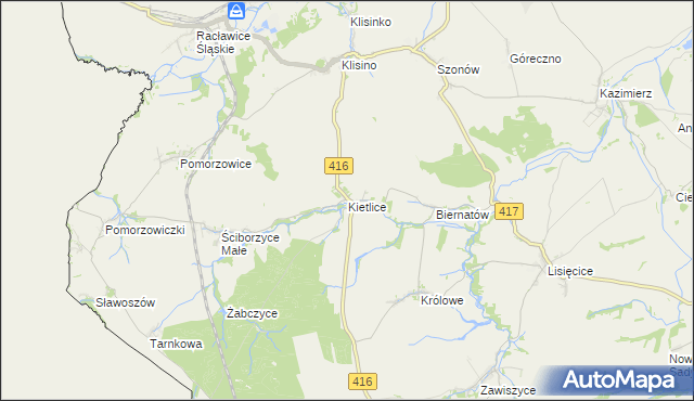 mapa Kietlice gmina Głubczyce, Kietlice gmina Głubczyce na mapie Targeo