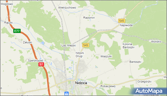 mapa Kolonia Waszulki, Kolonia Waszulki na mapie Targeo