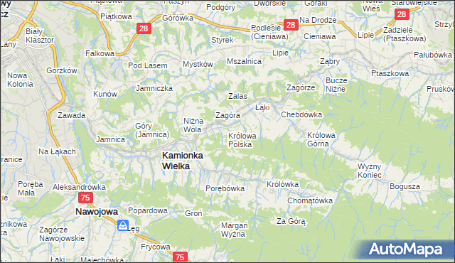 mapa Królowa Polska, Królowa Polska na mapie Targeo