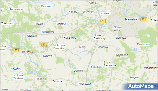 mapa Morgi gmina Nasielsk, Morgi gmina Nasielsk na mapie Targeo