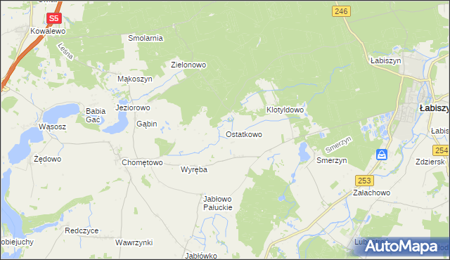 mapa Ostatkowo, Ostatkowo na mapie Targeo