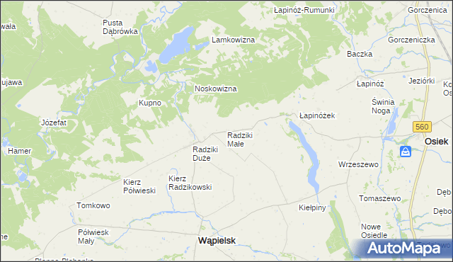 mapa Radziki Małe, Radziki Małe na mapie Targeo