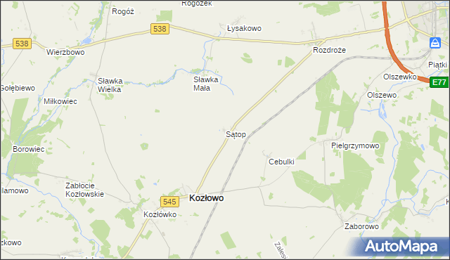 mapa Sątop, Sątop na mapie Targeo