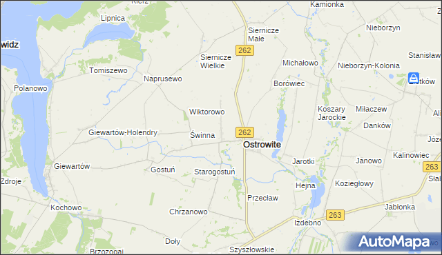 mapa Tomaszewo gmina Ostrowite, Tomaszewo gmina Ostrowite na mapie Targeo