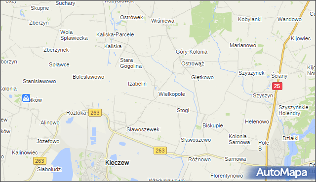 mapa Wielkopole gmina Kleczew, Wielkopole gmina Kleczew na mapie Targeo