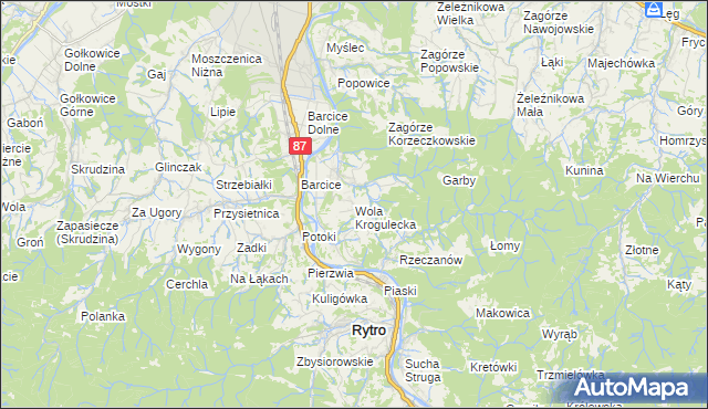 mapa Wola Krogulecka, Wola Krogulecka na mapie Targeo