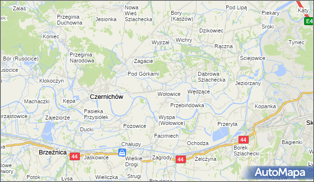 mapa Wołowice, Wołowice na mapie Targeo