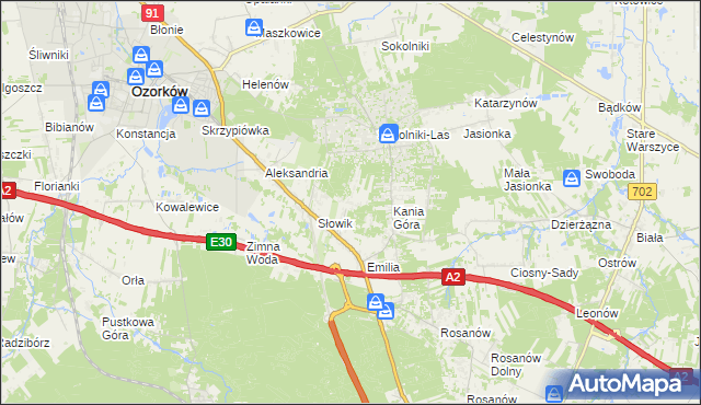 mapa Adolfów gmina Zgierz, Adolfów gmina Zgierz na mapie Targeo