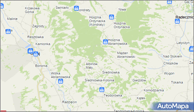 mapa Albinów Duży, Albinów Duży na mapie Targeo