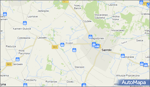 mapa Aleksandrów gmina Sanniki, Aleksandrów gmina Sanniki na mapie Targeo