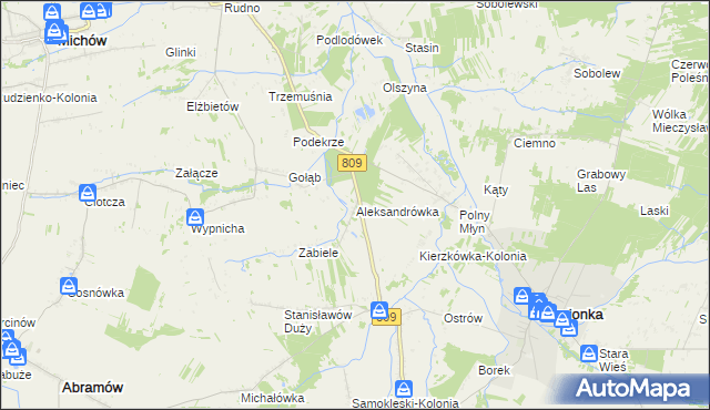 mapa Aleksandrówka gmina Michów, Aleksandrówka gmina Michów na mapie Targeo