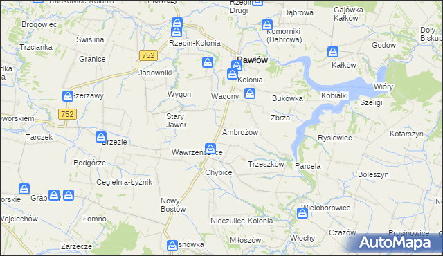 mapa Ambrożów, Ambrożów na mapie Targeo