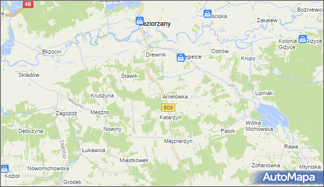 mapa Anielówka gmina Michów, Anielówka gmina Michów na mapie Targeo