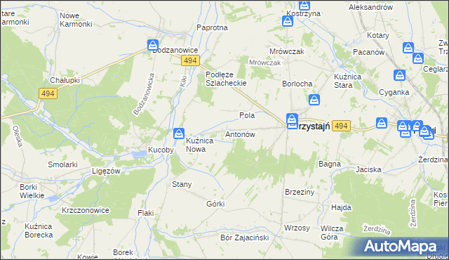 mapa Antonów, Antonów na mapie Targeo