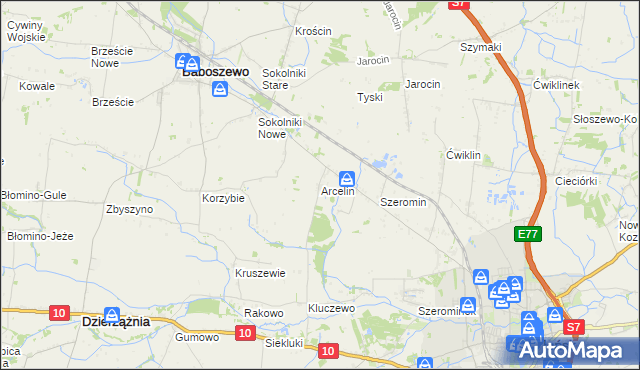mapa Arcelin, Arcelin na mapie Targeo