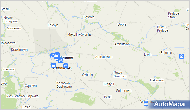mapa Archutówko, Archutówko na mapie Targeo