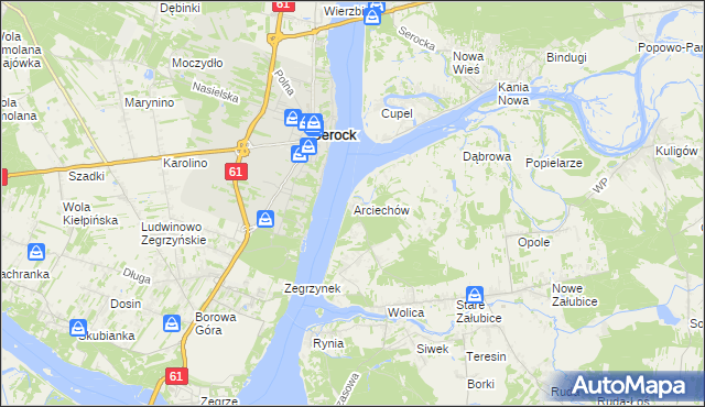 mapa Arciechów gmina Radzymin, Arciechów gmina Radzymin na mapie Targeo