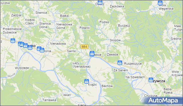 mapa Babice gmina Krzywcza, Babice gmina Krzywcza na mapie Targeo