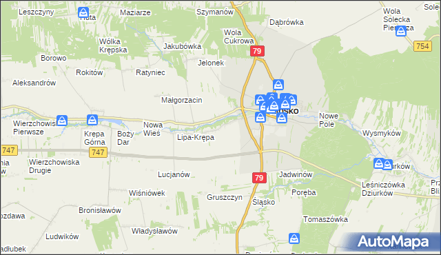 mapa Babilon gmina Lipsko, Babilon gmina Lipsko na mapie Targeo