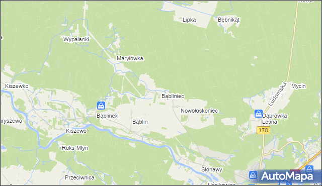 mapa Bąbliniec, Bąbliniec na mapie Targeo