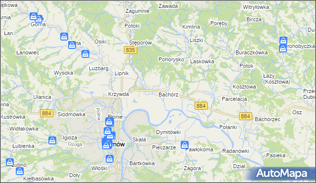 mapa Bachórz gmina Dynów, Bachórz gmina Dynów na mapie Targeo