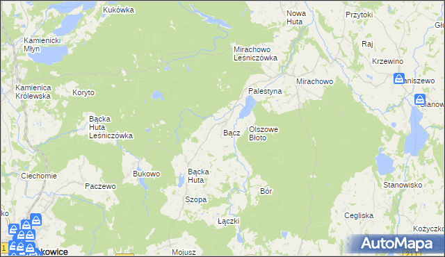 mapa Bącz, Bącz na mapie Targeo