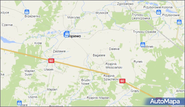 mapa Bagatele, Bagatele na mapie Targeo