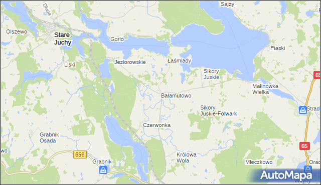 mapa Bałamutowo, Bałamutowo na mapie Targeo